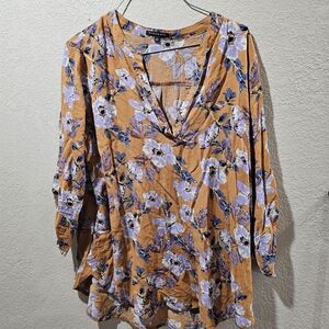Floral V-Neck Women Top